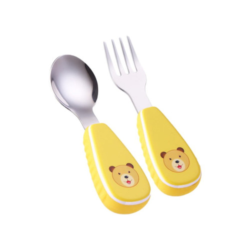 Toddler Baby Cute Cartoon Fork And Spoon Kids Trainning Tableware Set