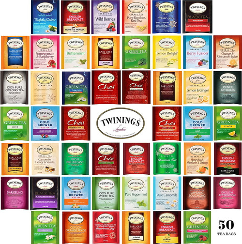 Twinings Tea Bags Assortment - Caffeinated, Herbal And Decaf - 50 Ct, 50 Flavors