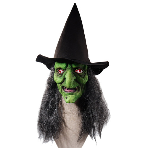 Anvazise Halloween Masque Realistic Funny Full Head Old Woman Scary Witch Cosplay Latex Masque With Hat For Party