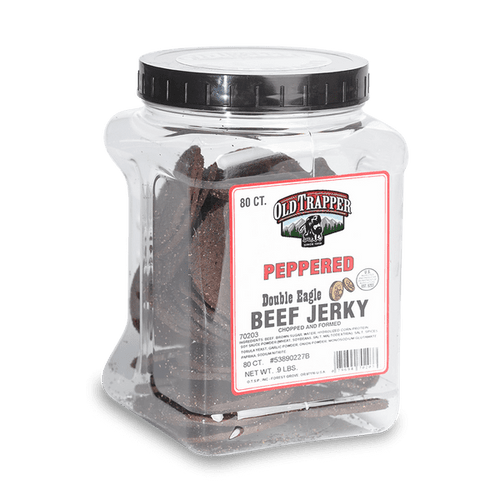 Old Trapper Beef Jerky Double Eagle Jars, Peppered - 80 Ct