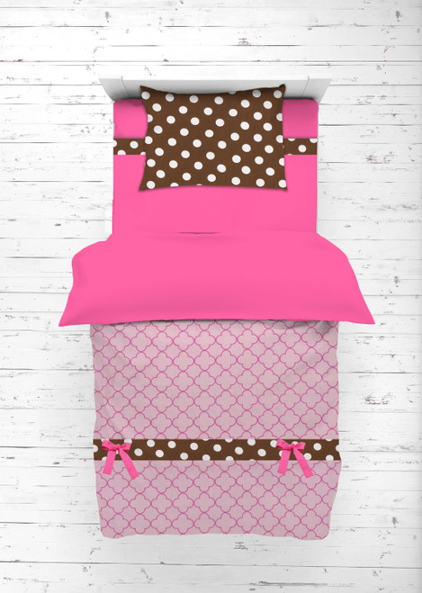 Bacati 4-pc Toddler Bedding Set Butterflies Pink/choc, 4.0 Piece(s)