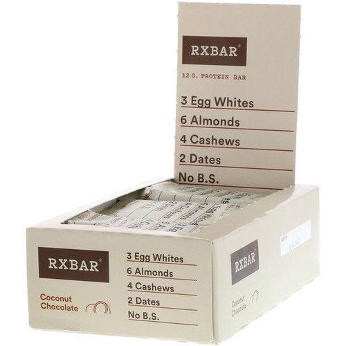 Rxbar, Protein Bar, Coconut Chocolate, 12 Bars, 1.83 Oz (52 G) Each Pack Of 3