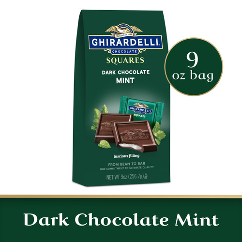 Ghirardelli Dark Chocolate Mint Squares, 9 Oz Bag