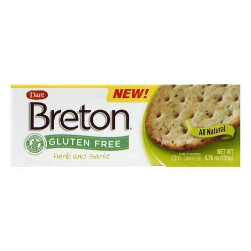 Dare Herb Garlic Breton Cracker, 4.76 Oz (pack Of 6)