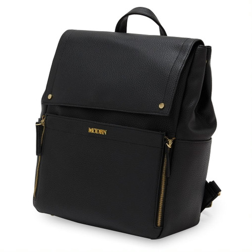 Modrn Charli Diaper Bag In Black, Convertible Backpack With Adjustable Straps