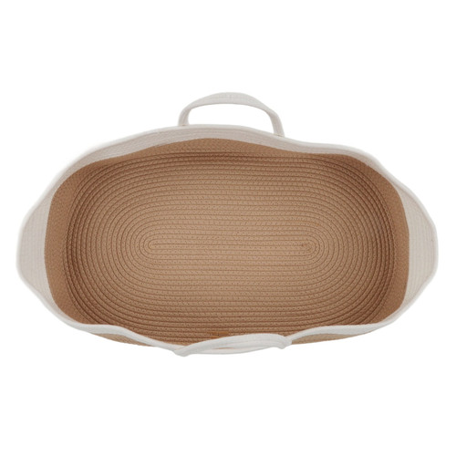 Baby Sleeping Basket, Multifunction Portable Folding Baby Carrying Basket Cotton Rope Baby Bassinet  For Outdoor For Babygirl Brown And White Baby Basket