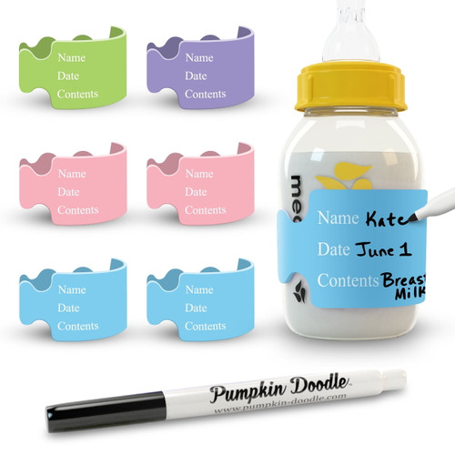 Pumpkin Doodle - Write And Reuse Baby Bottle Labels