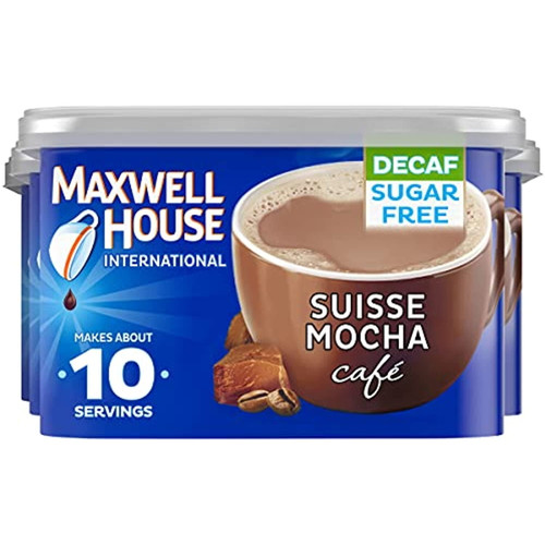 Maxwell House International Suisse Mocha Café-style Decaf Sugar Free Instant Coffee Beverage Mix (4 Ct Pack, 4 Oz Canisters)