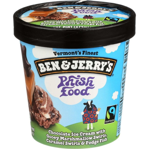 Ben And Jerrys Phish Food Chocolate Ice Cream, 1 Pint -- 8 Per Case.