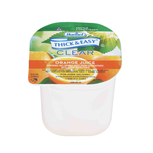 Thick & Easy Thickened Beverage 4 Oz. Portion Cup Orange Juice Flavor Ready To Use Nectar Consistency, 49144 - Case Of 24