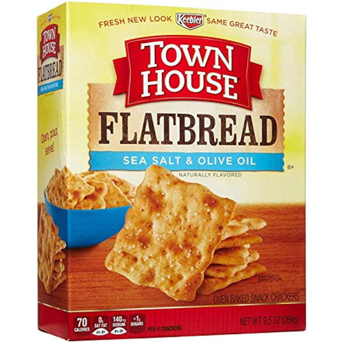 Keebler Town House Sea Salt & Olive Oil Flatbread Crisps Crackers