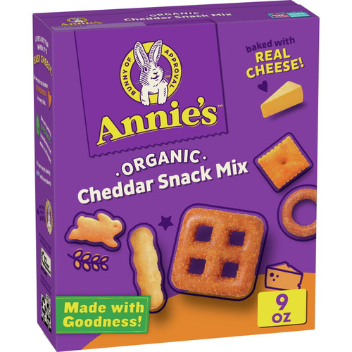 Annie's Organic Cheddar Snack Mix With Assorted Crackers And Pretzels, 9 Oz