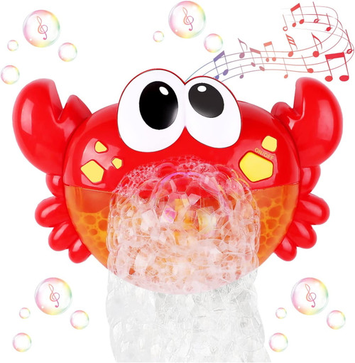 Beefunni Baby Bath Toys For Bathtub, Crab Blow Bubbles Maker With 24 Music Songs Gift For Toddler Bubble Machine