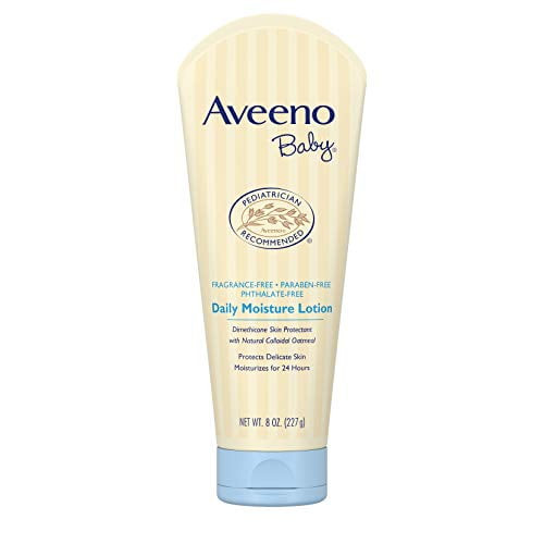 Aveeno Baby Daily Moisture Lotion With Natural Colloidal Oatmeal & Dimethicone, Fragrance-free, 8 Oz