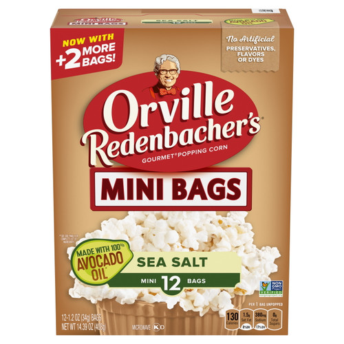 Orville Redenbachers Sea Salt Mini Bags, 14.4 Oz