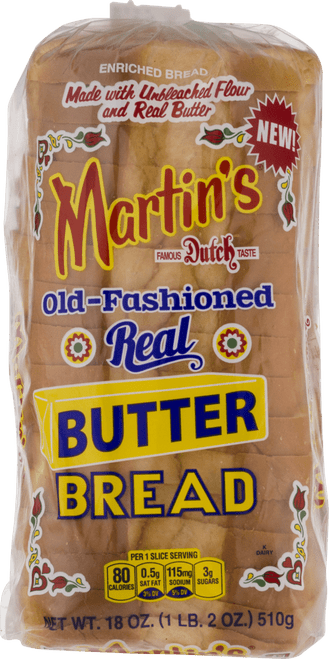 Martin's Old-fashioned Real Butter Bread- 16 Slice 18 Oz. (3 Bags)