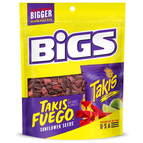 Bigs Takis Fuego Sunflower Seeds, Hot Chili Lime Flavor, Low Carb Lifestyle, 5.35 Oz.