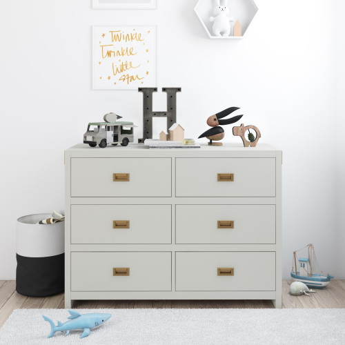 Baby Relax Miles 6-drawer Dresser, Nursery Furniture, Graphite Gray