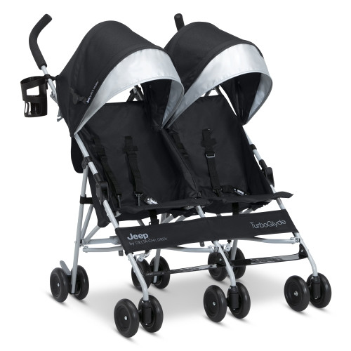 Jeep Turboglyde Side By Side Double Stroller By Delta Children, Black