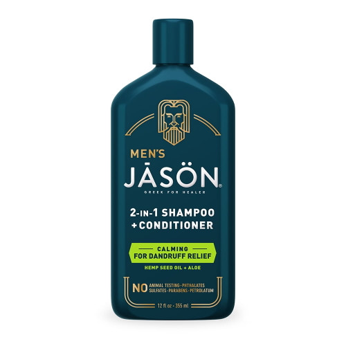 Jason Men's 2-in-1 Calming Hemp Seed Oil & Aloe Shampoo & Conditioner, 12 Fl Oz