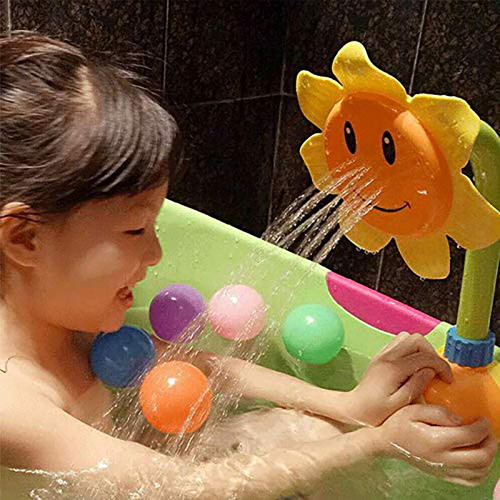 Inevnen Baby Sunflower Bath Sprayer Play Toys,infant Shower Tub Bathing Water Cartoon Station Toy