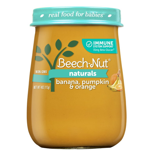 Beech-nut Immune Support Stage 3 Baby Food, Banana Pumpkin & Orange, 4 Oz Jar (10 Pack)