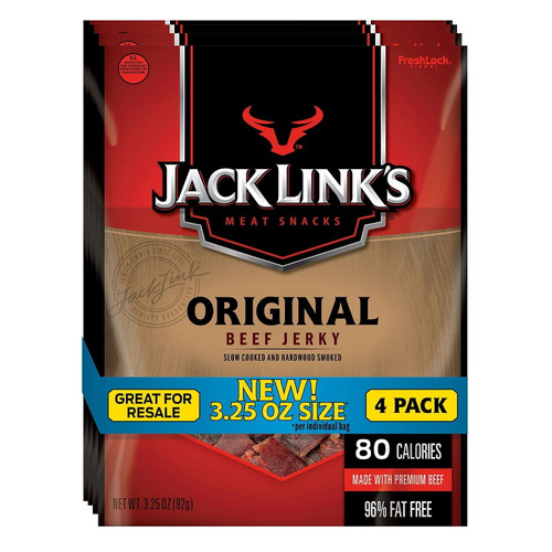Jack Link's Original Beef Jerky, 3.25 Oz, 4 Ct