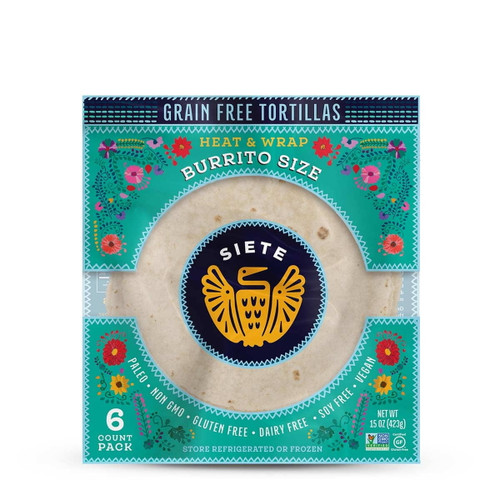 Siete, Grain Free Burrito Tortillas, 15 Oz. Bag, 6 Count