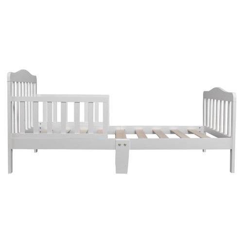 Wooden Baby Toddler Bed Pine Children Bedroom Furniture With Safety Guardrail For Boys Girls 135 X 75 X 62.5cm