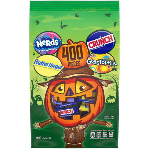 Assorted Nerds, Butterfinger, Crunch & Gobstopper Halloween Candy Variety Pack, 117.7 Oz (400 Count)
