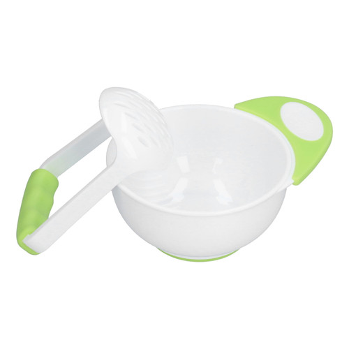 Baby Food Mash Bowl, Food Masher Bowl Long Bowl Handle    For Fruit Puree For Chicken Puree For Vegetable Puree
