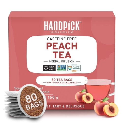Handpick Herbal Tea, Organic Peach Tea Bags, 80 Count