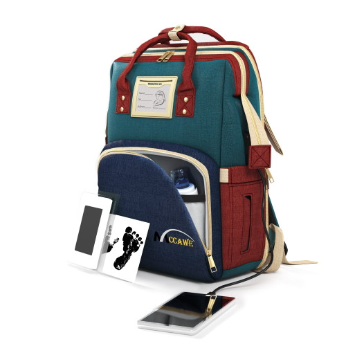 Mccawe Diaper Bag Backpack -nappy Travel Baby Bag For Boys/girls With Bassinet- Multicolor