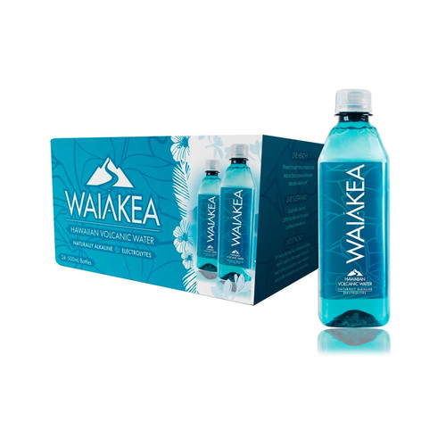 Waiakea Hawaiian Volcanic Water, Naturally Alkaline, 100% Upcycled Bottle, 500ml Bottles (pack Of 24)