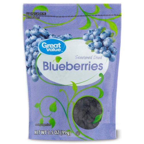 Great Value Dried Blueberries, Sweetened, 3.5 Oz.