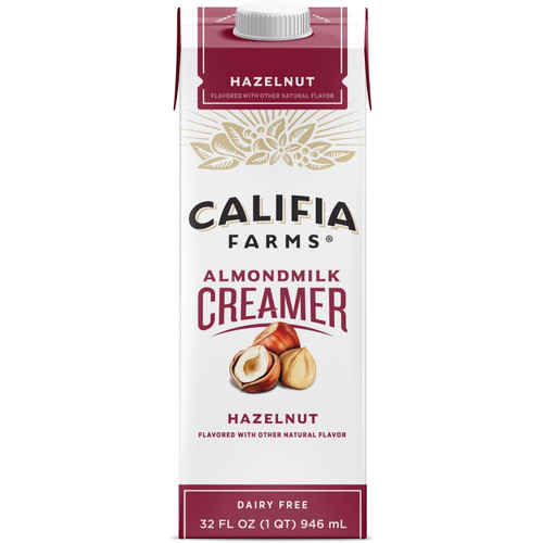 Califia Farms Dairy Free Hazelnut Almond Milk Creamer, 32 Fluid Ounce -- 6 Per Case.