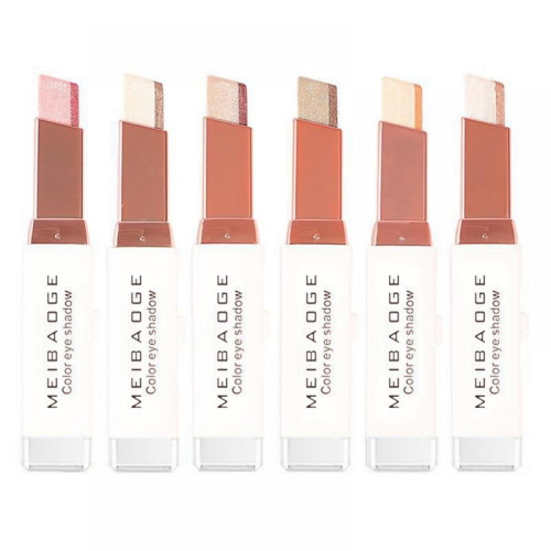 6 Pack Double Colors Eye Shadow Stick,glitter Shimmer Eyeshadow Gradient Eyeshadow Makeup Stick Waterproof Eyeshadow