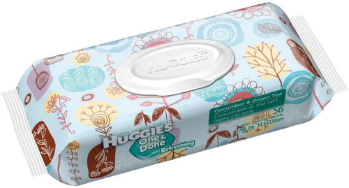 Huggies One & Done Baby Wipes, Cucumber & Green Tea 56 Ea (pack Of 3)
