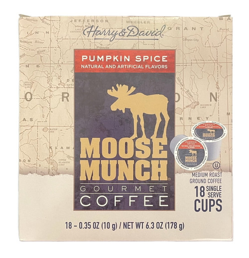 Harry And David Pumpkin Spice Moose Munch Gourmet Coffee 18 Single Serve Cups