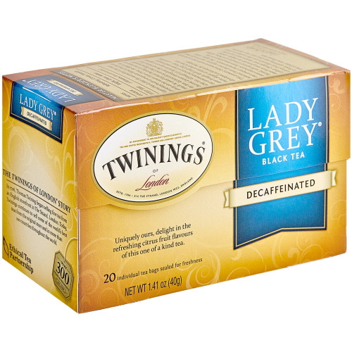 Twinings Lady Grey Decaffeinated Tea Bags - 20/box