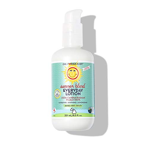 California Baby Summer Blend Everyday Lotion (8.5 Ounces) | 100% Plant-based (excludes Water) | Moisturizer For Dry, Sensitive Skin | Post Bath And Diaper Changing