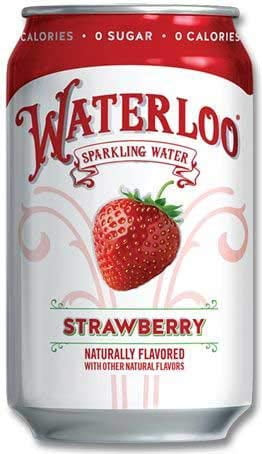 Waterloo Strawberry Sparkling Water, 12 Fluid Ounce Cans, Pack Of 24