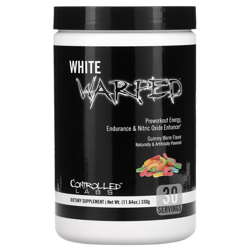 White Warped, Preworkout Energy, Endurance & Nitric Oxide Enhancer, Gummy Worm, 11.64 Oz (330 G), Controlled Labs