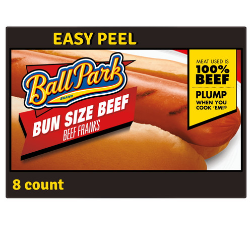 Ball Park Bun Length Uncured Beef Hot Dogs, 15 Oz, 8 Ct