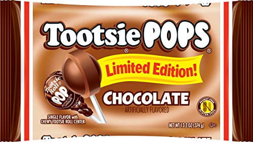 Tootsie Pops Tootsie Roll Pops Chocolate Flavor Limited Edition, Single Flavor Lollipop, Halloween Favorite, 13.2 Ounce Bag, 13.2 Ounce