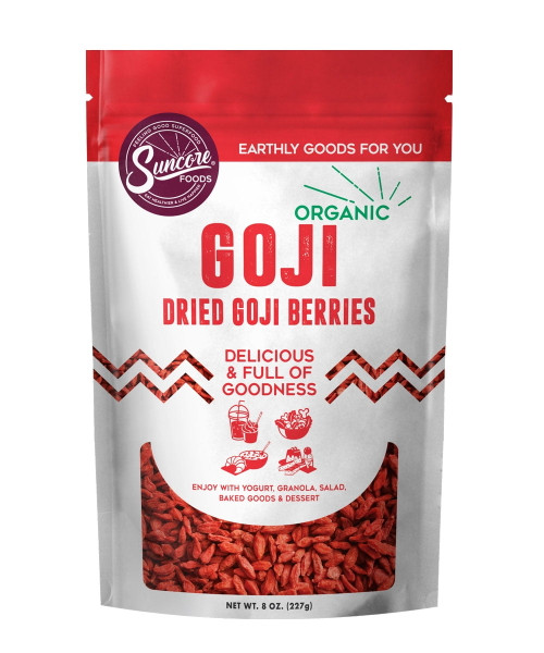 Suncore Foods Organic, Gluten-free Goji Berries, 8oz