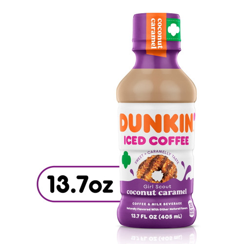 Dunkin' Coconut Caramel Iced Coffee Bottle, 13.7 Fl Oz