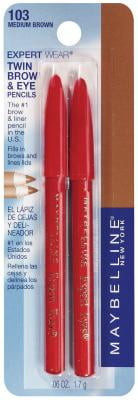 Maybelline Expert Eyes Twin Brow & Eye Pencils, Medium Brown [103], 0.06 Oz