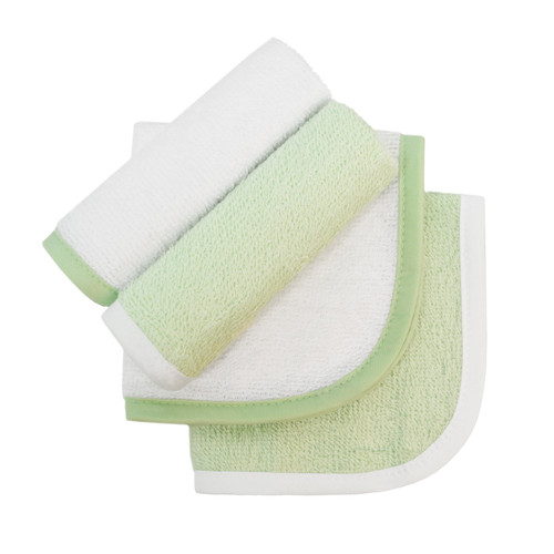 American Baby Company Celery Cotton Terry Washcloths 4 Count Pack