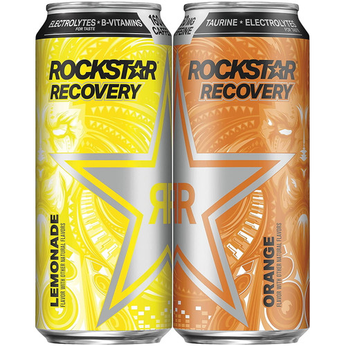 Rockstar Energy Drink Lemonade & Orange Variety Pack, Recovery Vp, 16 Oz, Pack Of 12 Pack